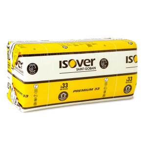 Isover Premium 33 (KL33) minerālvate plāksnēs 50x560x1170mm, 10.48m2